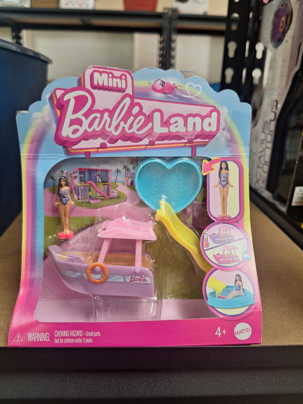 Mattel BarbieLand Mini Boat Playset in Pink and Light Blue